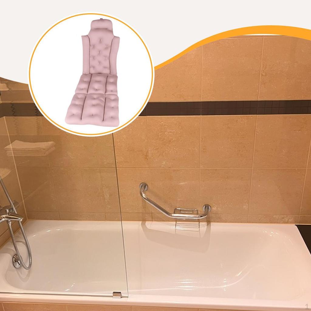 Complete Bath Pillow for Bathtub with Suction Cups And Support Back Head