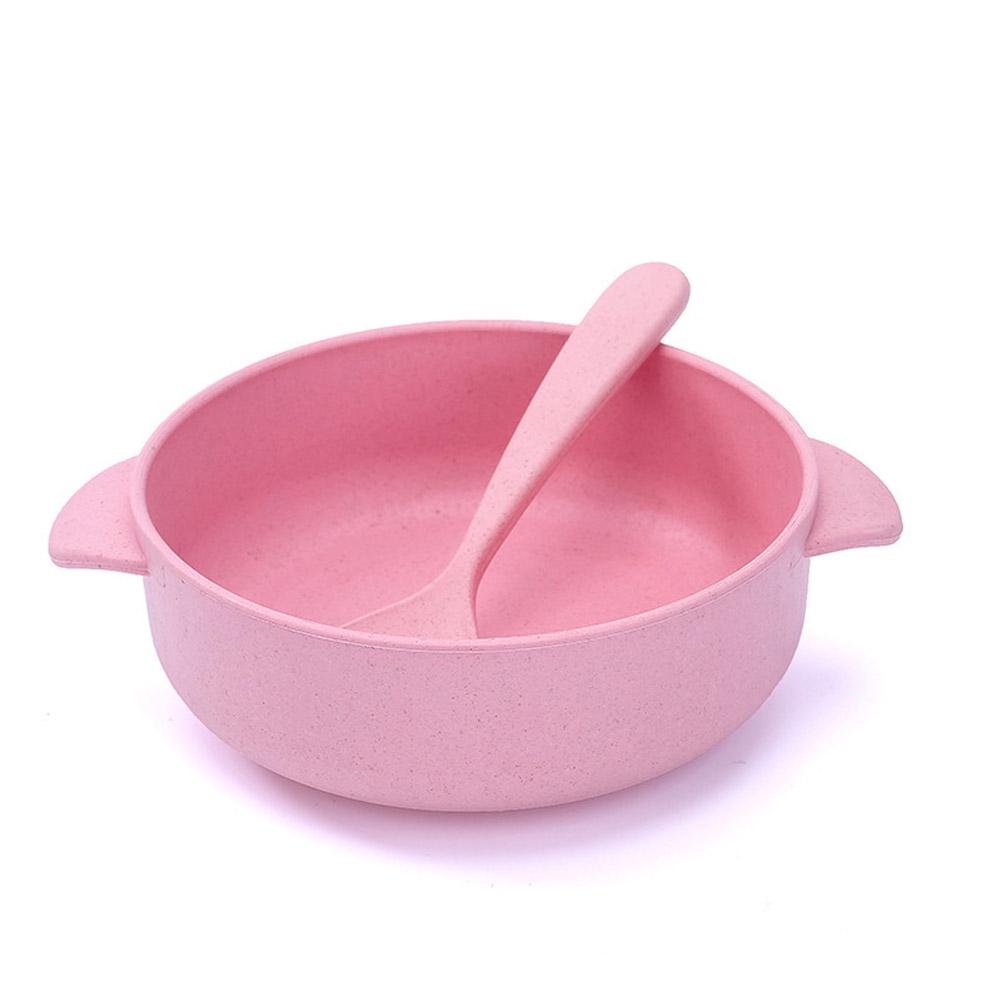 

Пшеничная соломенная миска, столовая посуда, миска для хлопьев на завтрак, ложка, контейнер для еды для детей, миска для салата, супа рамен, аксессуары для семейной кухни розовый