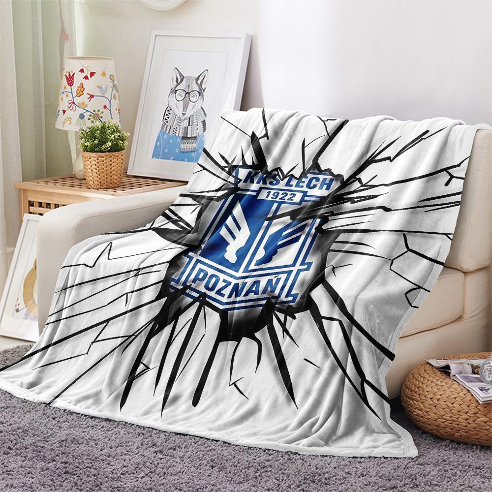 KKS Lech Poznan Flannel Blanket, High quality Comfortable for All Seasons, Home Decor, Warmth and Comfort