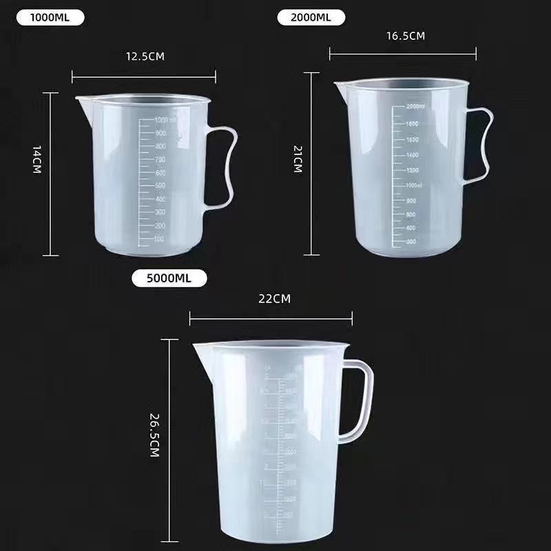Graduated Measuring Cup Set - 1000ml & 5000ml Cylinders for Milk Tea Shop Equipment
