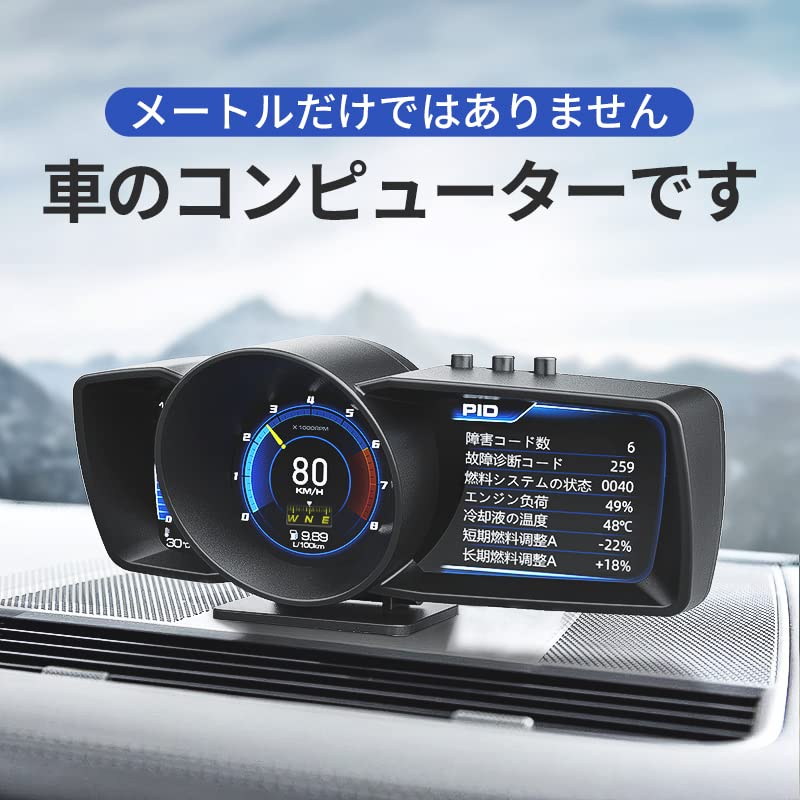 OBD2/GPS Mode, Head Up Display, Speedometer, Tachometer, Fault Diagnosis, Read ECU Data, Good Warning Function, Japanese Display (A600)