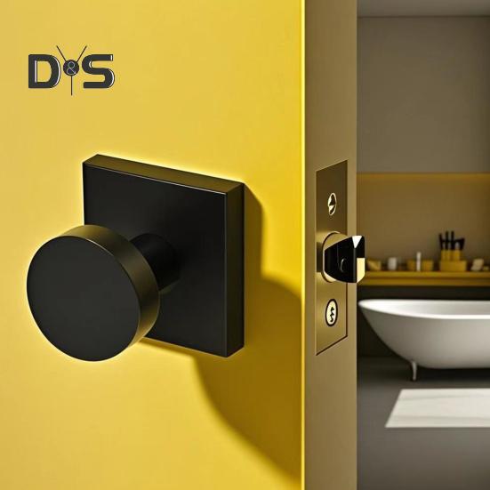 Black Door Knob with Deadbolt Adjustable Design Simple Installation Heavy Duty Modern Front Door Handle Deadbolt Set