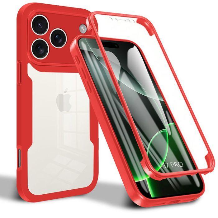 Coque de protection - BOOLING - pour iPhone 17 Pro - Protection intégrale - TPU et PC - Rouge