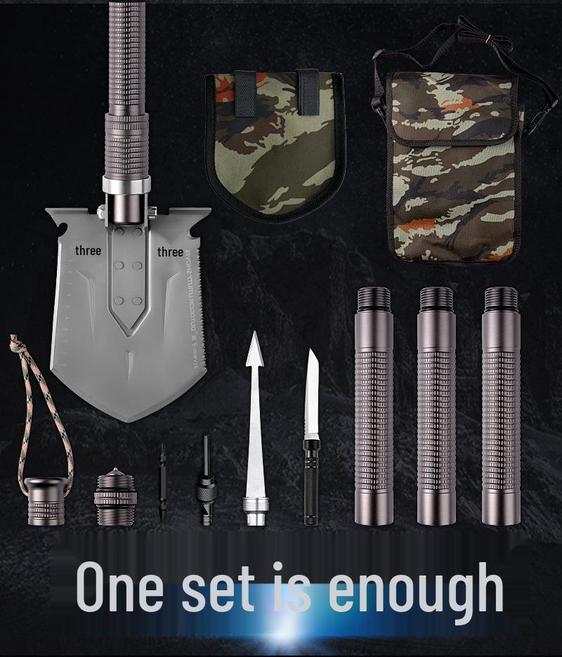Outdoor Multifunctional Entrenching Tool: Thickened Fishing, Military Shovel for Chopping, Sawing, and Camping