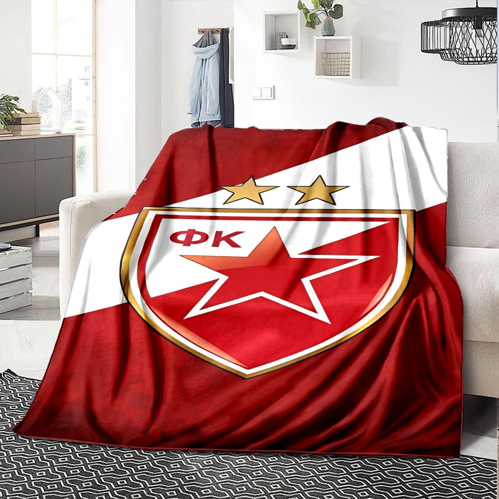 1pc Blanket - Red Star logo Print Design,Lightweight Blanket for Sofa,Bed- Soft &Warm,Gift for All Seasons