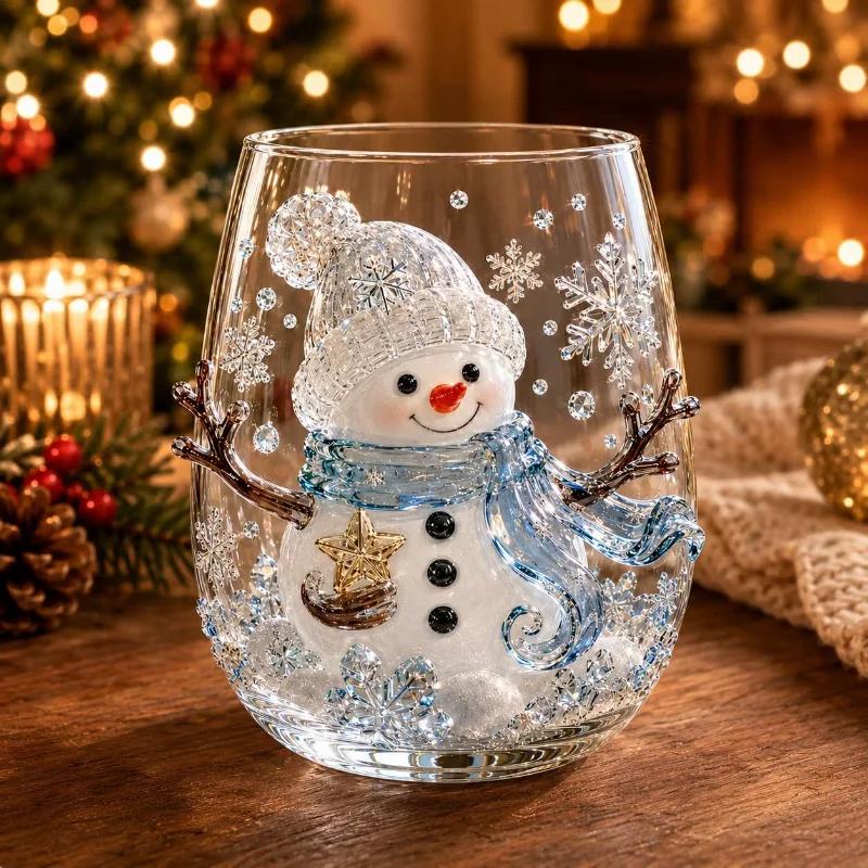3D Rakstu Ziemassvētku Bez kātiņa Stikla