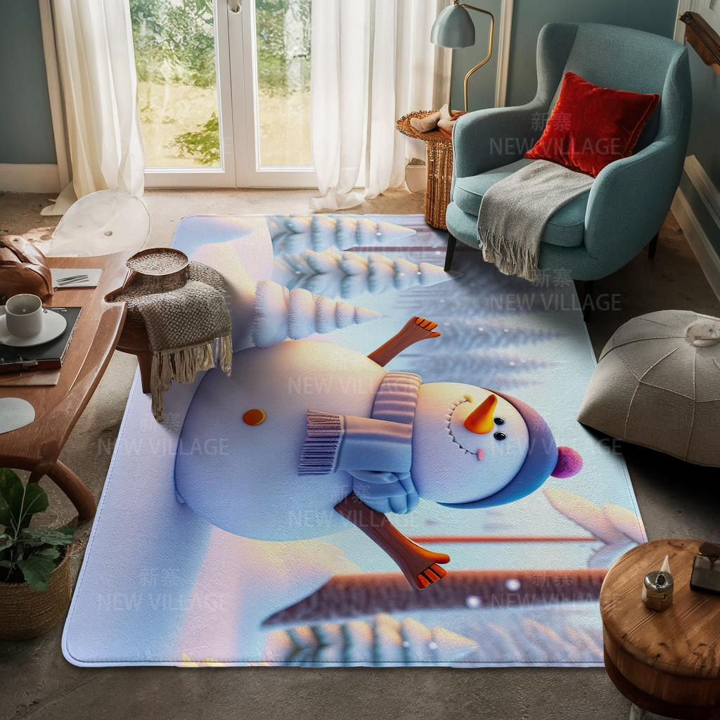 House Entrance Carpet Home Door Mat Living Room Bath Foot Bathroom Non-slip Water Absorption Rugs Bath Merry Christmas Winter