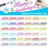 24 Farben Doppellinien-Umriss-Kunststift Markerstift DIY Graffiti Umrissmarker Textmarker Sammelalbum Tagebuch Poster Karte