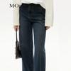 MO&Co. Women's Tencel Blend High-Waisted Straight Wide-Leg Denim Jeans