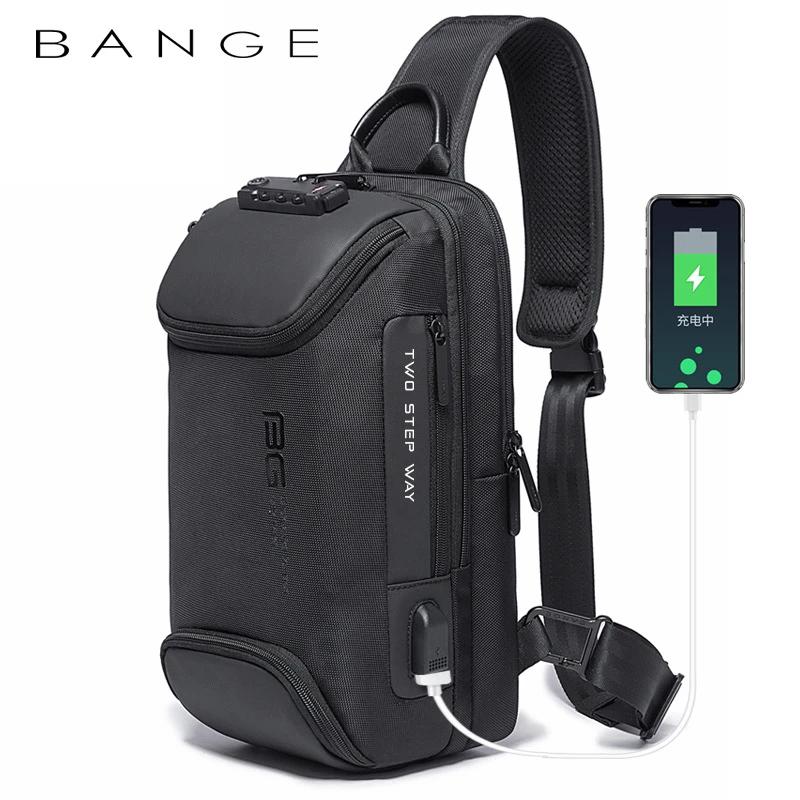 BANGE Nová multifunkční crossbody taška proti krádeži 9,7palcový tablet Outdoorová cestovní náprsní taška Batohy