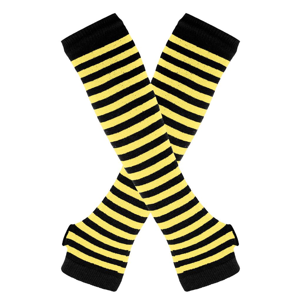 Lange Katoenen Vingerloze Armwarmers Gestreept Ontwerp Elastische Polswarmers voor Buitensporten en Dagelijks Gebruik