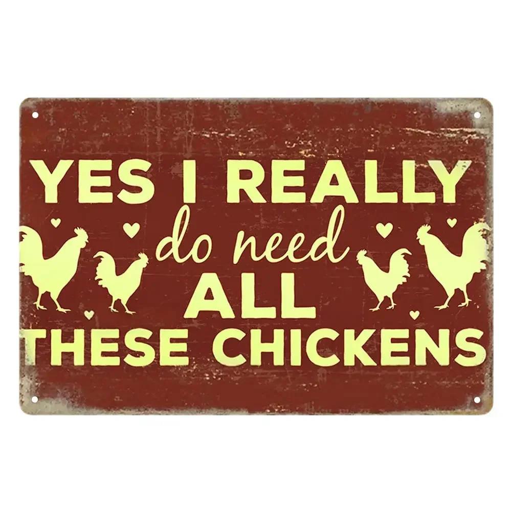 Vintage Tin Sign - Home Is Where the Chickens Are - Metal Signs Funny for Farmhouse Decor - Metal Wall Art for Chicken Coop