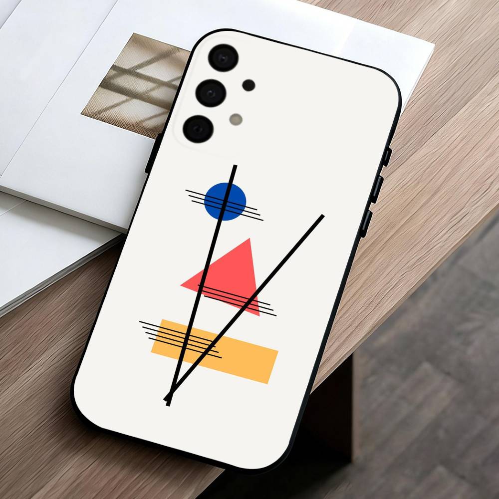 M-Mondrian-B-Bauhaus A-Abstract Shapes  Phone Case For Samsung Galaxy A73,A72,A71,A70,A53,A52,A51,Others Soft Black Cover