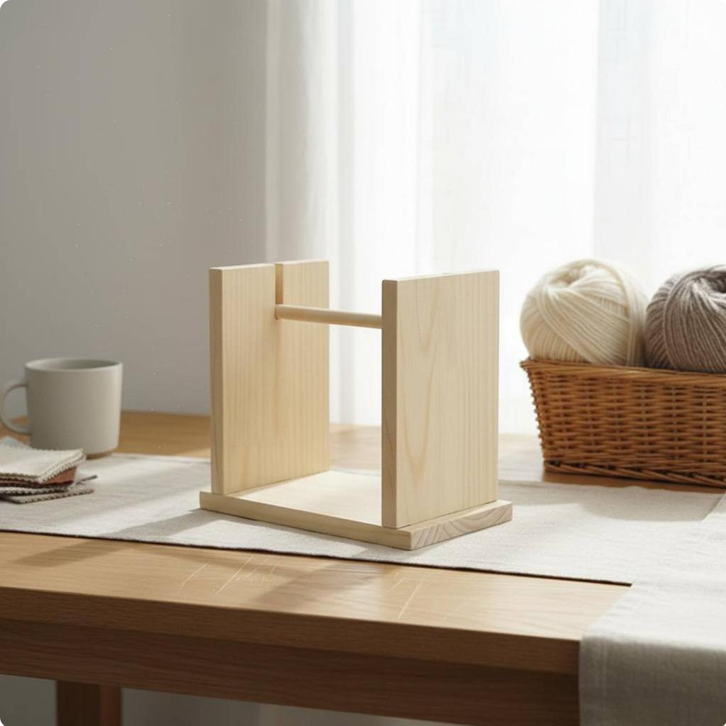 Yarn Spool Rack Knotsnag-resistantFree Wooden Yarn Holder Crafting Supply Sturdy Wood Even Rotation for Crocheters