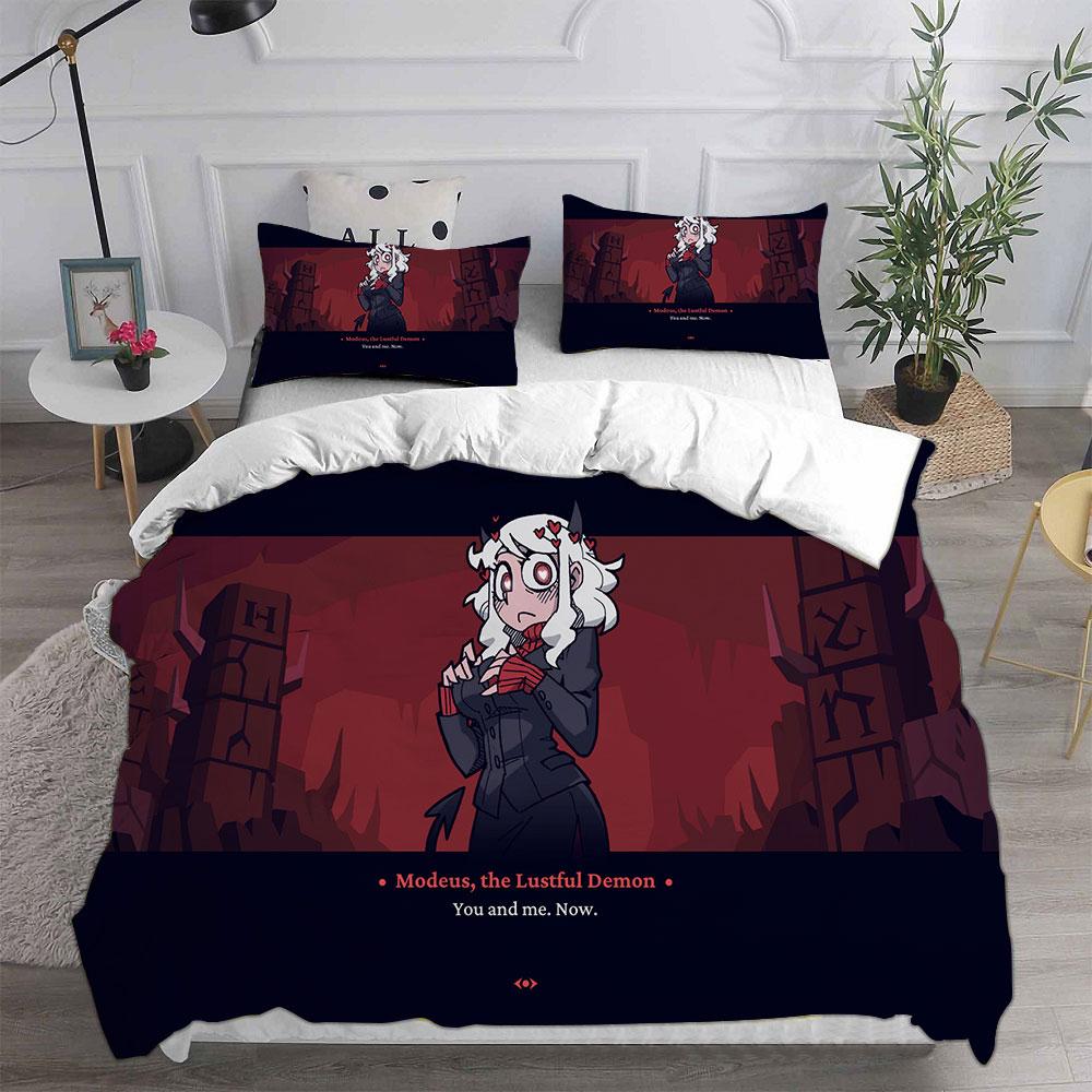 New Game Helltaker Bedding Sets Comforter Quilt Bed Cover Duvet Cover Pillow Case 2-3 Pieces Sets Kids Adult Size Home Textiles