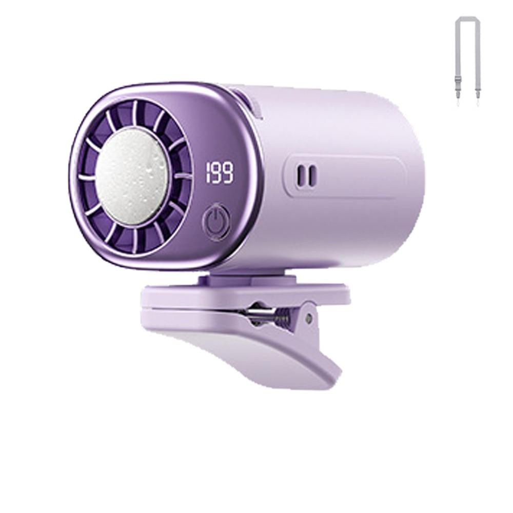 

LED Display Car Clip on Air Conditioner 199 Speeds Adjustable 360° Rotation Silent Mini Cooling Fan Wide Clamp Cooling Gadget Standard Version фіолетовий
