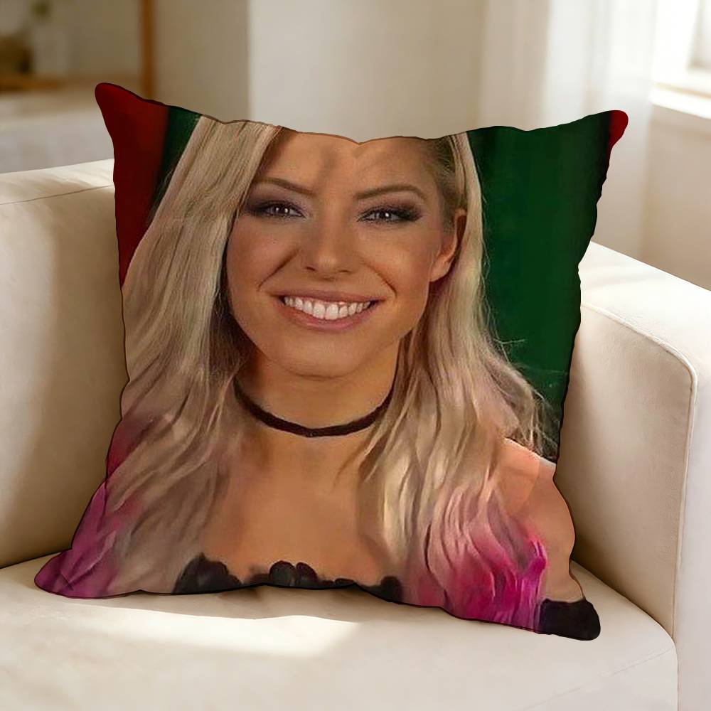 Professional Wrestler A-Alexa B-Bliss Pillow Case Square Double-Sided Sofa Cushion Cover Bedroom Bedside Pillow