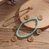 Anklet, Handmade String Of Rice Beads, Exquisite Twist Chain, Devil'S Eye, Round Pendant, Anklet 2-Piece Set