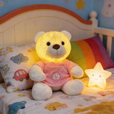 2026 Creative Plush Bear Tap Light with Type-C Charging – Bedroom Night Light Ornament