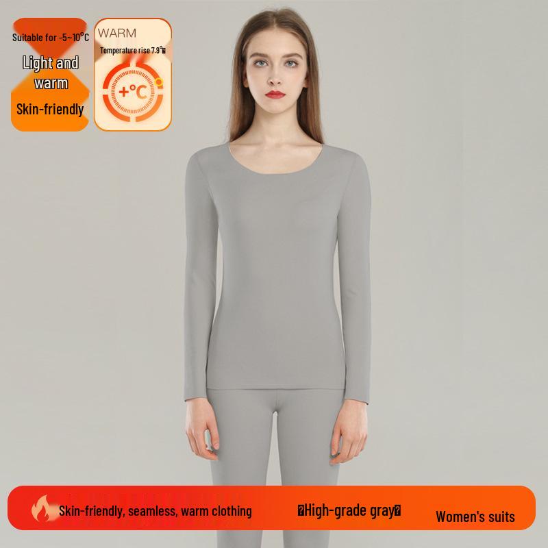 

Женский бесшовный флисовый термокомплект для похудения BONAS - Осенне-зимняя футболка и брюки XXL