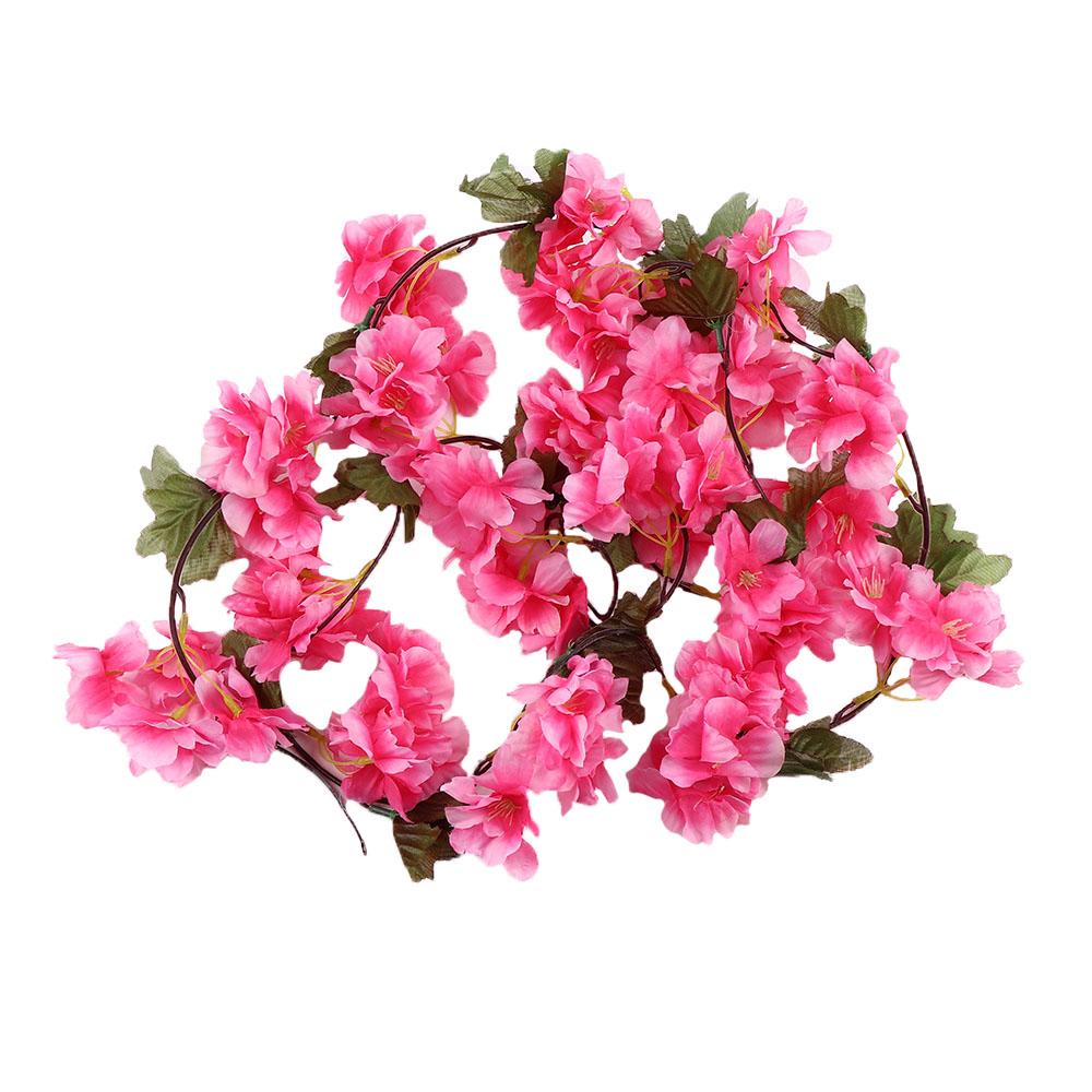 DIY Artificial Garland Sakura Wedding Party Supplies Arch Layout Decoration Home Decoration Flower Vines Cherry Blossoms