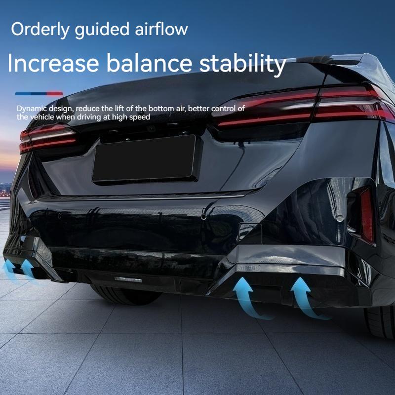 black Rear bumper diffuser Tail lip side splitter  For BMW i5 G60  2025for exterior modification of rear spoiler accessories nero