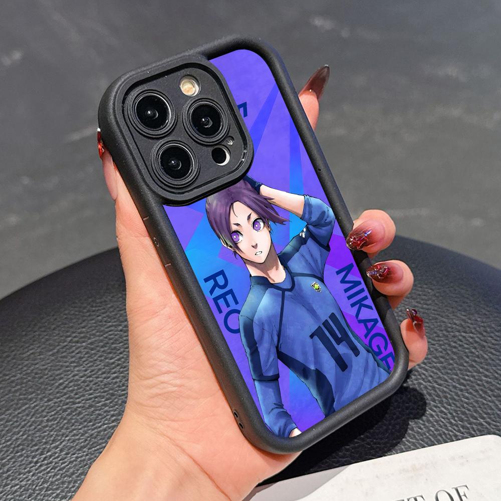 Blue Lock Reo Mikage Thicken TPU Mobile Phone Case for iPhone 17 16 15 14 13 12 11 Air Pro Max Plus Colorful Cover