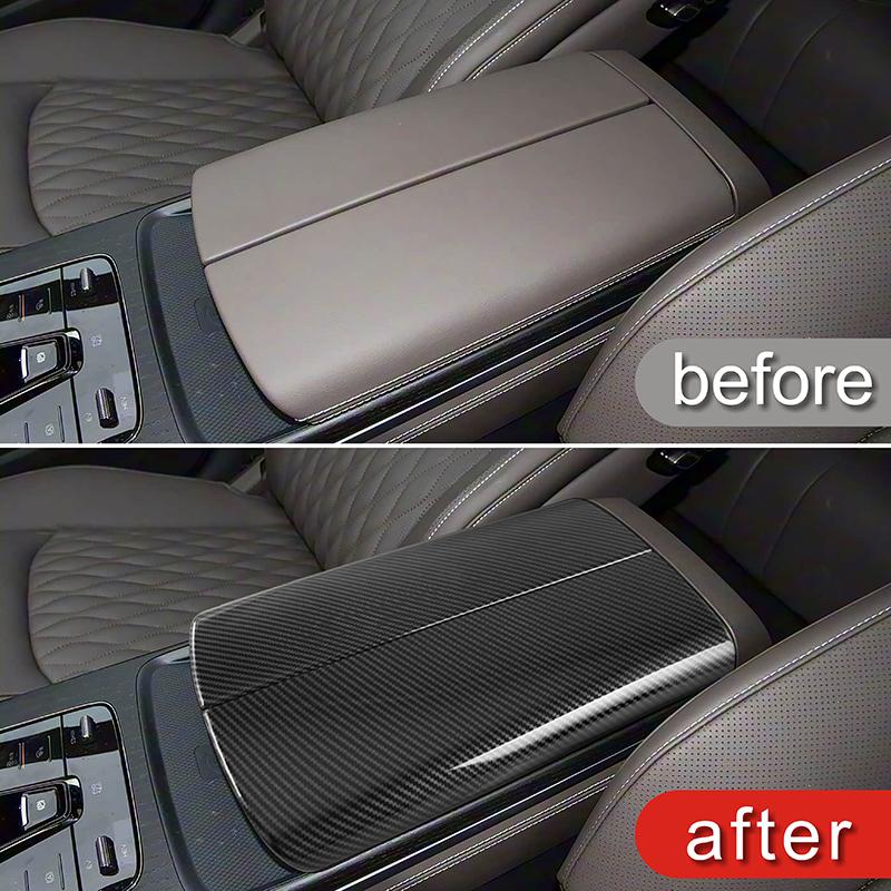 Car Styling Center Console Armrest Box Panel Decoration Cover Trim For BYD Han Carbon Fiber Color Interior Accessories