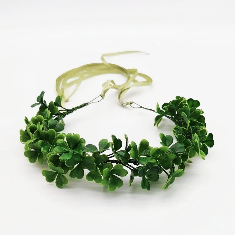 

Clover Wreath Headwear St. Patrick s Day Decoration Shooting Forest Green Plants Lucky Grass Photography Props Hair Accessories