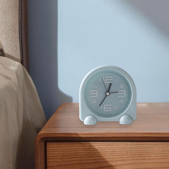 Bedside Alarm Clock Compact Mini Size Silent Operation Battery Powered Illuminated Display Decorative Table Clock
