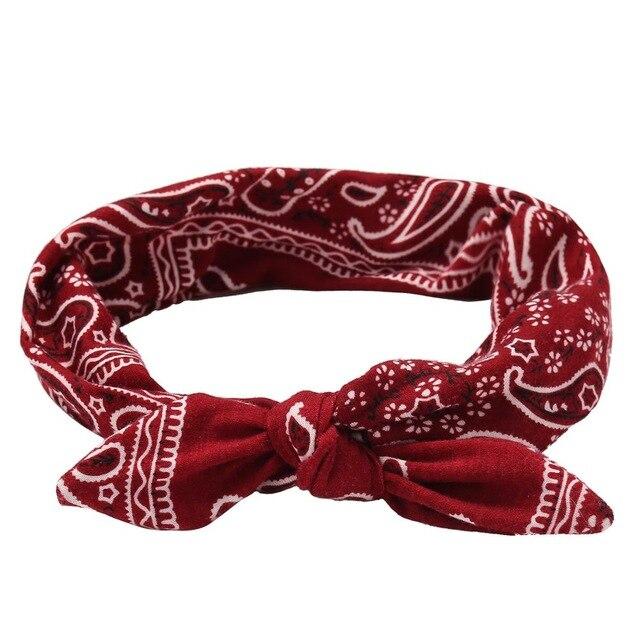 Modne czeskie opaski do włosów drukuj wiązane elastyczne elastyczne opaski na głowę dla kobiet dziewczynki Retro krzyż łuk Headwrap akcesoria do włosów