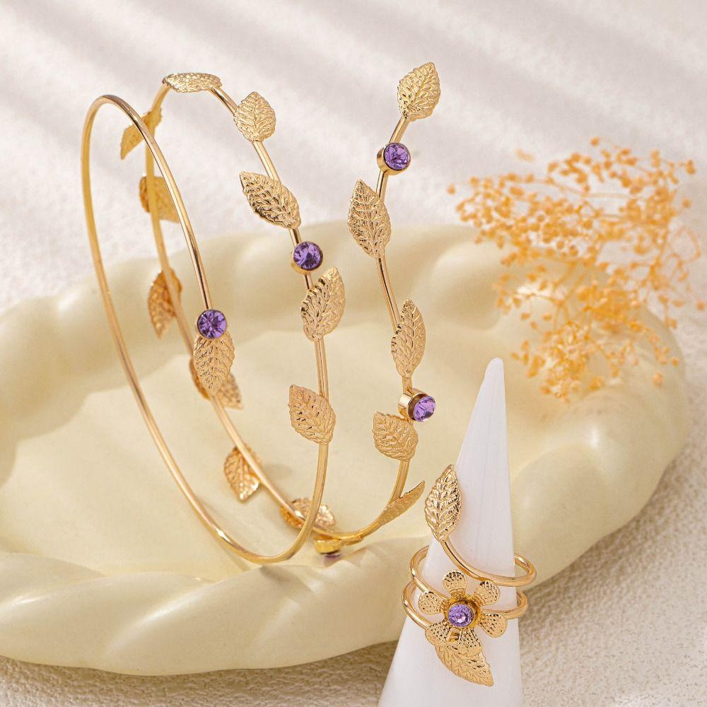Metal Wide Open Bangle Multi Style Flower Bracelet Stylish Opening Arm Bracelet  Hand Jewelry