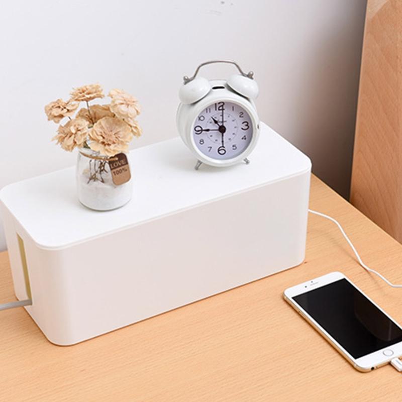 Elegant Cord Management Container Large Capacity Socket Organizer Power Strips Cables Storage Solution for Home Desk