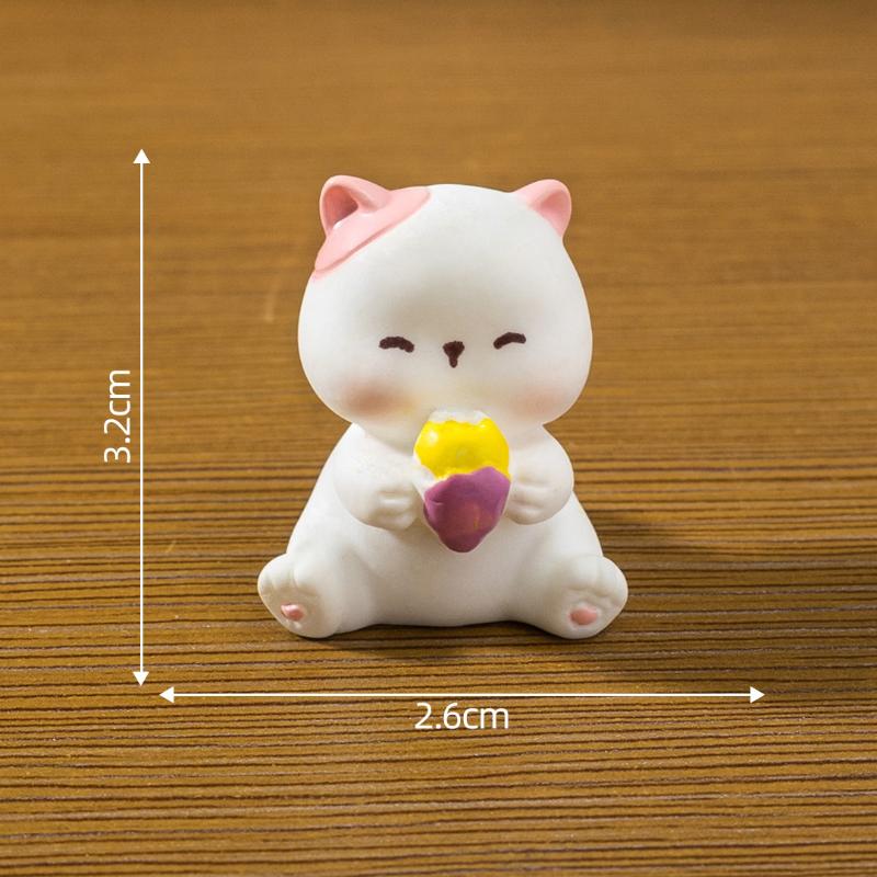 Cartoon Cat Figurines Miniatures Cute Diy Handicraft Mini Cat Ornament Resin Crafts Kitten Statue Micro Landscape Ornaments