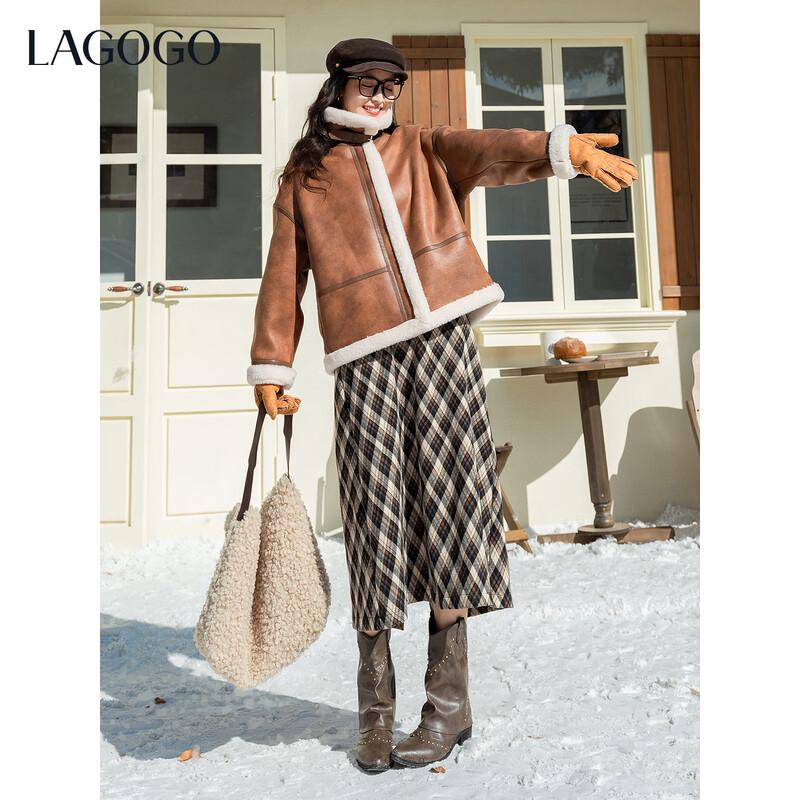 LAGOGO Women's Faux Shearling Coat
