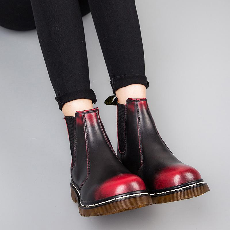 Designer Luxury Unisex  Genuine Leather Top Quality Women 46 Ankle Boots Mens Chelsea Motorcycle Woman Shoes Female Boots