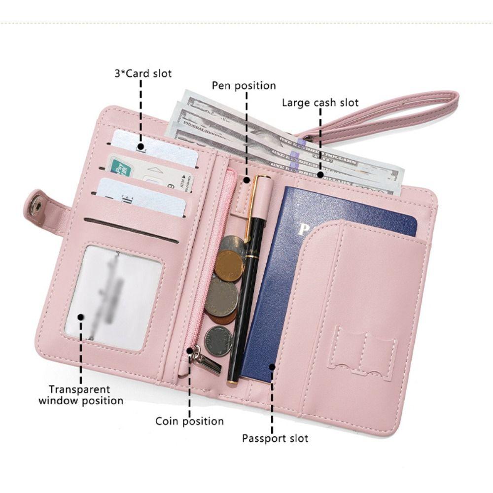 Card Holder Passport Clip Letter Travel Wallet Portable PU Passport Bag Travel Accessories