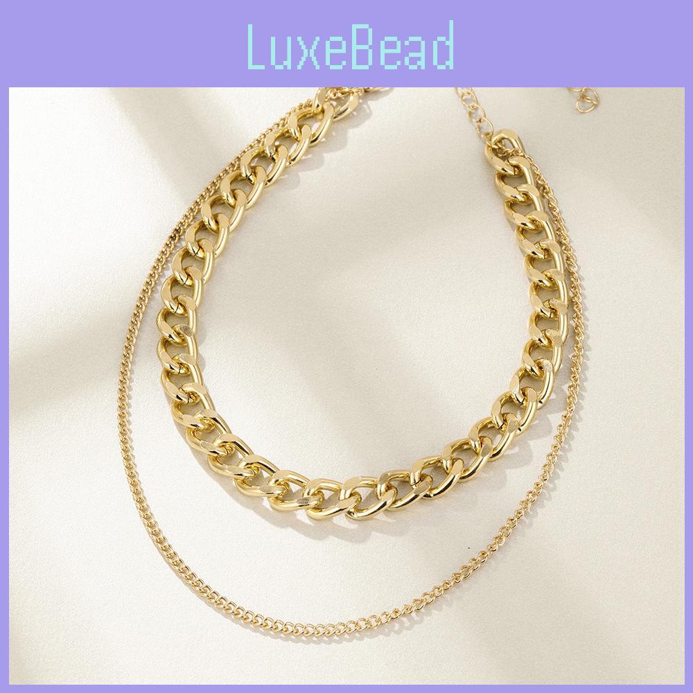 Elegant Geometric Double Layer Chain Necklace For Women Stylish Alloy Jewelry
