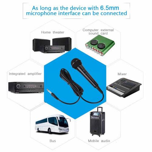 Lightweight and Practical Wired Dynamic Handheld Microphone with Moving Coil for Karaoke (black)