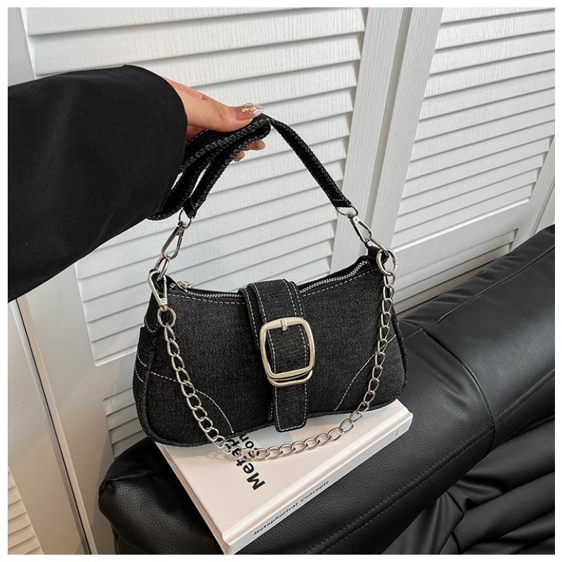 

Летняя новая универсальная сумка-мессенджер нишевого дизайна джинсовая сумка женская на плечо подмышку маленькая квадратная сумка чёрный