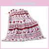 Blanket Double Plush With Christmas Snowflake Elk Printing Design For Daily