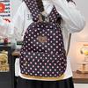 Schoolbag Korean retro polka dot backpack female campus versatile lightweight student schoolbag cute leisure commuter travel backpack
