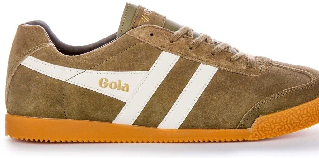 Gola Harrier Suede Sneakers (CMA192) Khaki Green/white/black