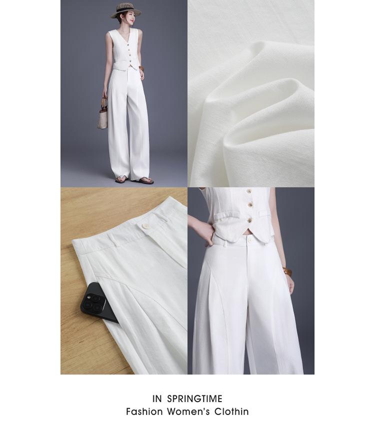Spring New Arrival High-Waisted Wide-Leg Drapey Slimming Pants - Floor-Length Casual Straight-Leg Trousers