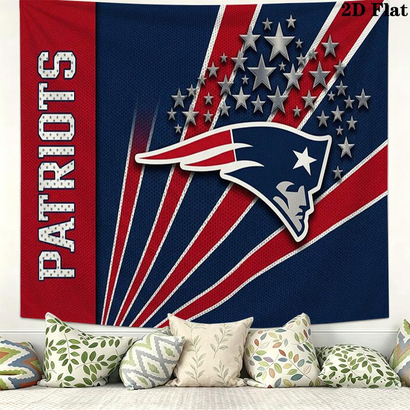 New England Patriots Logo Wall Tapestry Aesthetic Wall Hanging Printed Fabric Blanket Decorative Tapestries for Bedroom Living Room Home Decor