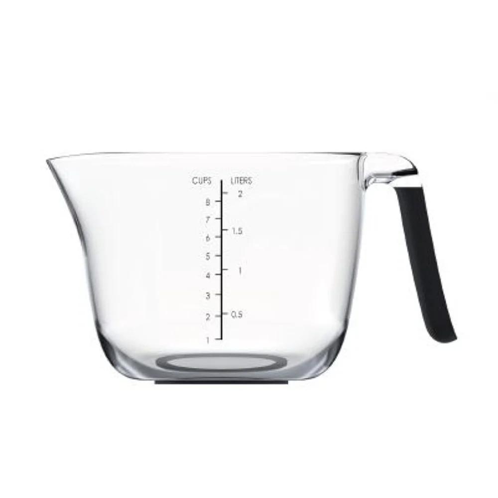 Universal 8 Cup Clear Plastic Batter Mixing Bowl Black Handle