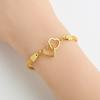Adjustable Double Heart Bracelet Metal Mesh Chain Link Fashion Jewelry for Women Men Anniversary Birthday Gift