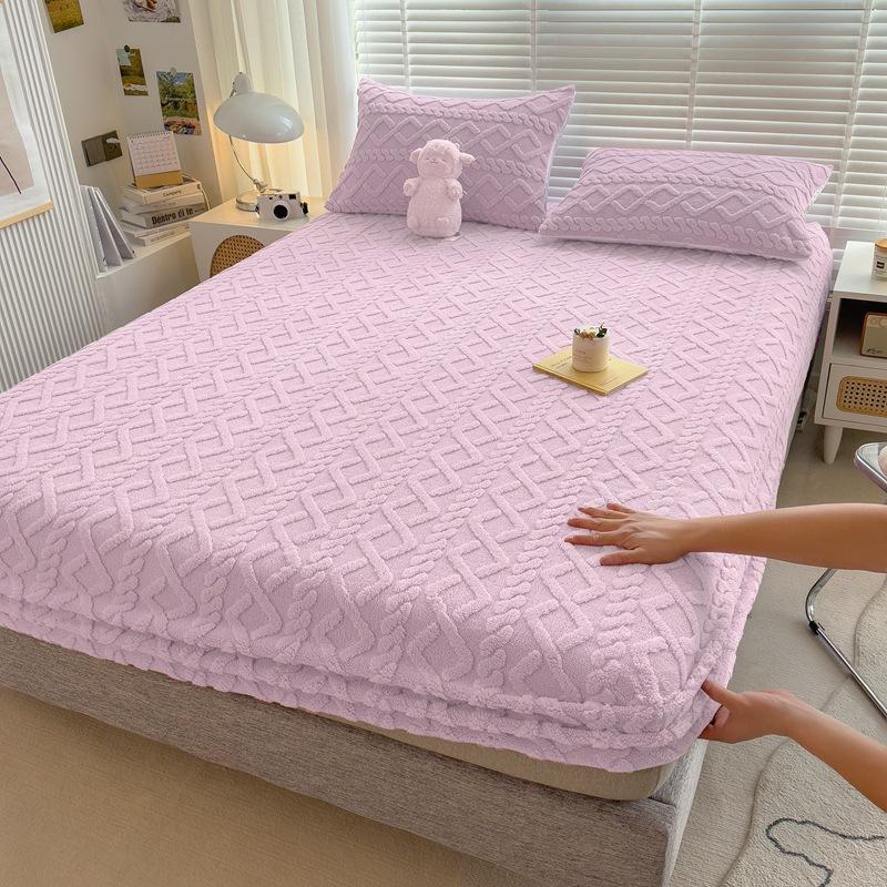 Coral Velvet Bed Hat Bedspread Simmons Protective Cover Thickened Warm All-inclusive Mattress Protection Cover