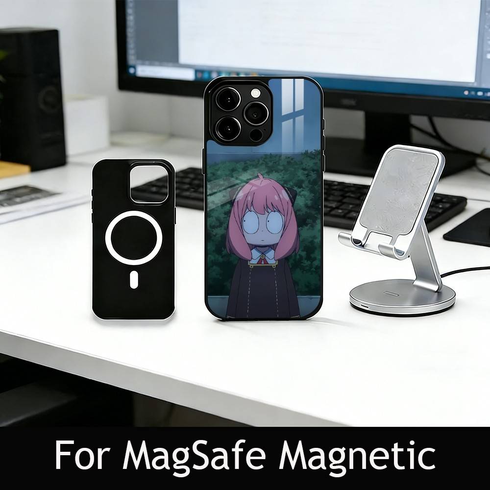 

Cute Anya Forger Spy-Family Phone Case For iPhone17,16,15,14,13,12,11 Plus,Pro Magnetic with Magsafe Wireless Charging iPhone17Air