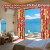 Set Of 2 Flat Printing Curtains Without Rod Gingerbread Trees Men Holiday Ramadan Printed Prints Light Curtain Polyester